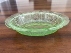 Cherry Blossom Green Depression Glass Oval Vegetable Serving Bowl