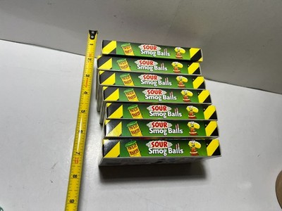 Toxic Waste Smog Balls Sour Candy -7 Box Lot Crunchy Shell & Chewy Sour Center