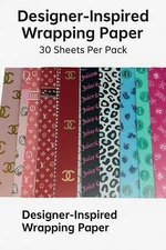 Premium Floral Wrapping Paper -30 Sheets-22x22" -Multiple Color Options