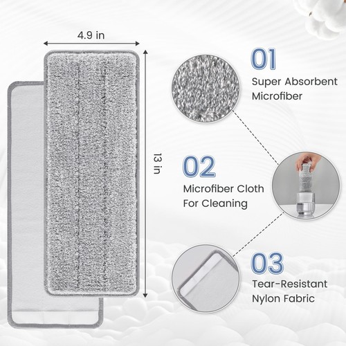 Flache Wischpads, 6er Pack Mikrofaser Wischköpfe Nachfüllpack Kompatibel mit Joy-Moop F... - Bild 6 von 9