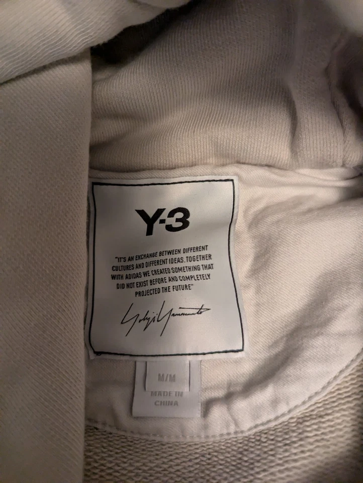 Y-3 x Adidas Yohji Yamamoto Sudadera Recortada con Capucha Cremallera Completa Blanca Sudadera Mediana Foto 4 de 4