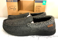 NEW Dearfoams Men's Memory Foam Indoor/Outdoor Slippers - SIZE L, XL - BLACK