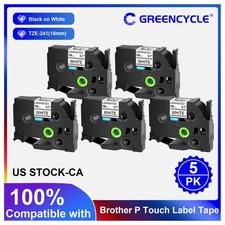 5PK Black on White Label Tape For Brother TZe-241 TZ-241 PT-P700 P-touch 18mm 8m