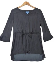 Simply Vera Vera Wang Top Womens M Black Romantic Artsy Minimalist Boho Chic