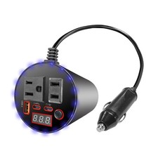 Inversor de corriente para coche de 200 W, adaptador enchufe 12 V CC a 110 V CA
