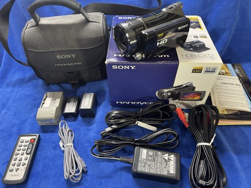 Sony HDR-CX12 1080 HD 10.2 MP Camcorder Bundle W/ Charger & Bag Tested Black