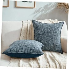 Throw Pillow Covers 26x26 Set of 2 Chenille 26" x 26" Pack of 2 Navy Blue