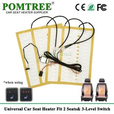 2Seat 12V Alloy Wire Car Heated Seat Heater Kit With Dual Square Switch System