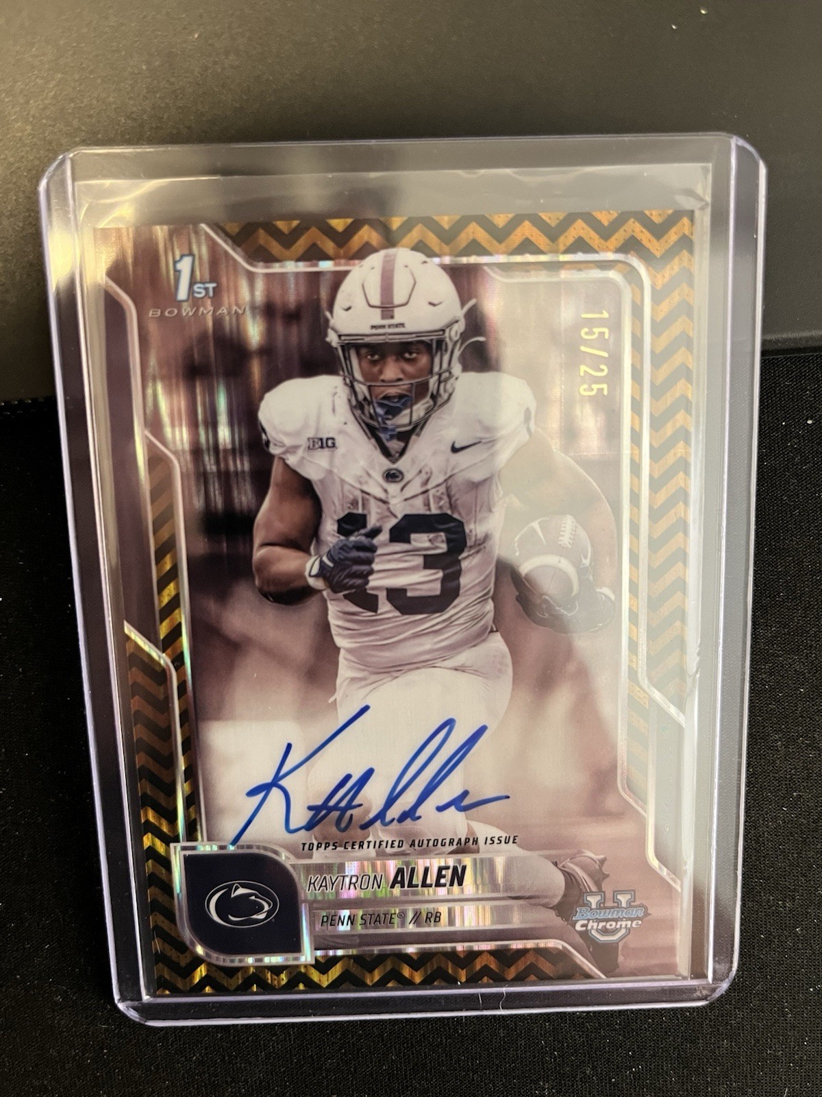 2025 Bowman Chrome U- Kaytron Allen    BLACK & GOLD STEALTH 1st AUTO /25   SSP