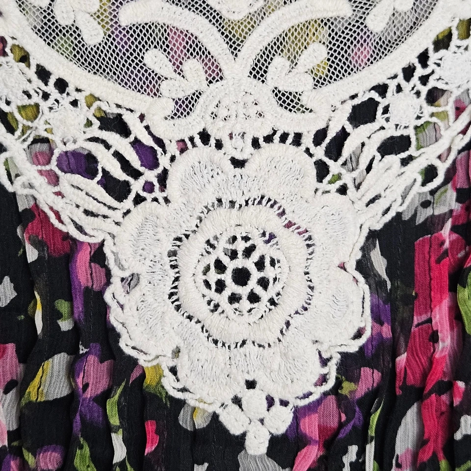 Camiseta sin mangas Passport para mujer nueva con etiquetas floral ganchillo correa de espagueti Y2K talla M Foto 3 de 4