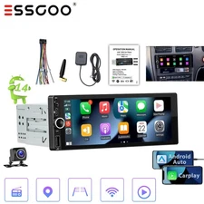 1DIN 6.86" Car Stereo Radio Apple CarPlay Android 14 2+32G FM GPS with Camera