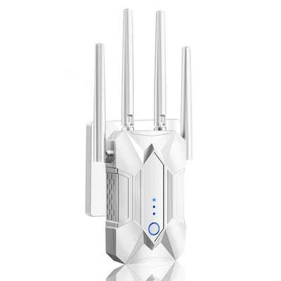 WiFi Extender Signal Booster for Home 1200M: 5G/2.4G Internet Repeater White - Image 1 of 4