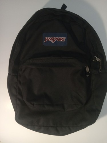 Jansport T501 Superbreak Black Backpack Zipper Bookbag School Camping Hiking