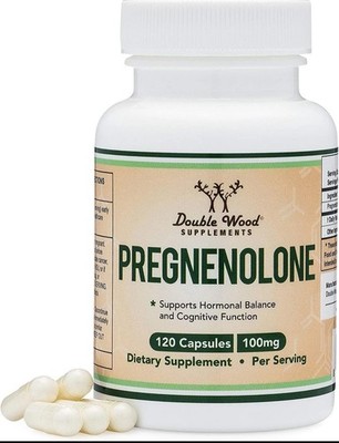 Pregnenolone 100mg, Third Party Tested, 120 Capsules, Non-GMO, by Double Wood