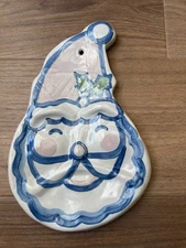 Vintage MA Hadley Pottery Christmas Santa Claus Large Wall Plaque 10" RARE