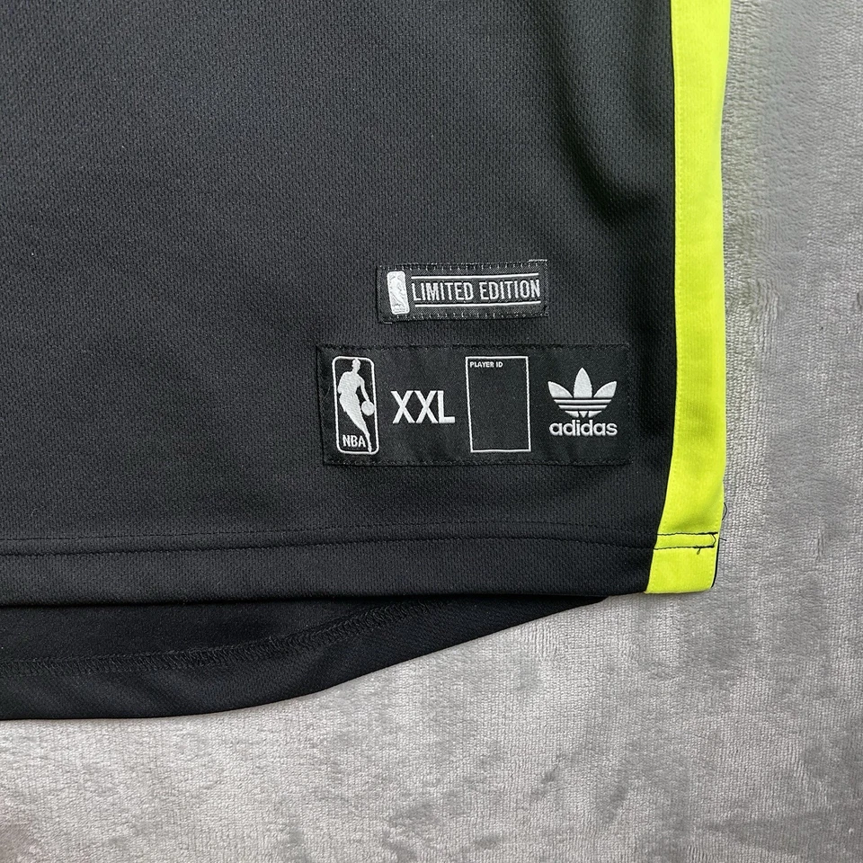 Camiseta deportiva Brooklyn Nets Deron Williams para hombre 2XL negra neón eléctrica Adidas Limited Foto 3 de 4