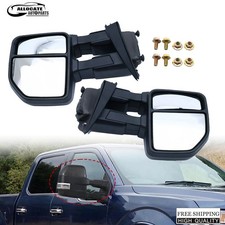 2x Matte Black Manual Extendable Side Towing Mirrors Leftright Fits Ford F-150