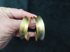 Vintage Sophisticated Matte Gold Tone Oversize Hoop Earrings