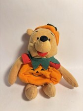 Vintage Disney Store Pumpkin Pooh Mini Bean Bag Plush 8" Winnie the Pooh w/ Tags