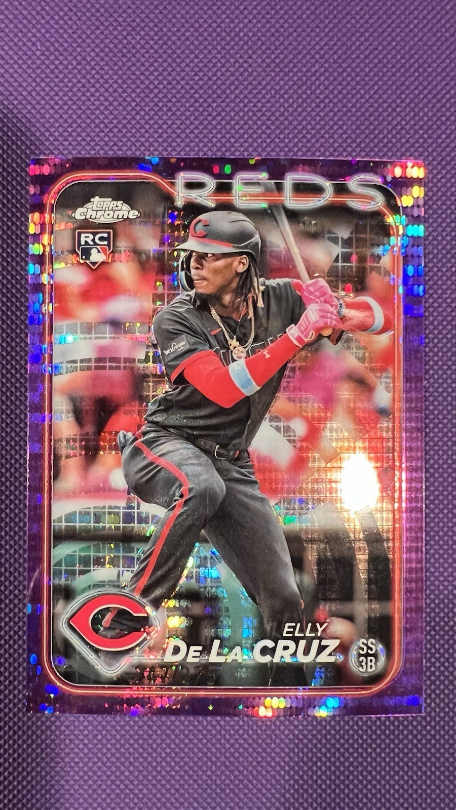 Topps Chrome Elly De La Cruz Purple Sonar Refractor Rookie Numbered Card # / 275