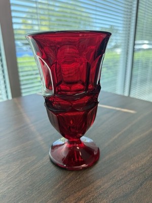 Vintage Fostoria Argus Ruby Red Iced Tea Glass Goblet 6 5/8'' Single 12 oz (02)