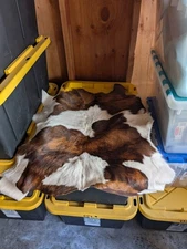 100% New Cowhide Rugs Area Cow Skin Leather (approx. 3' x 2 1/2') Cow hide