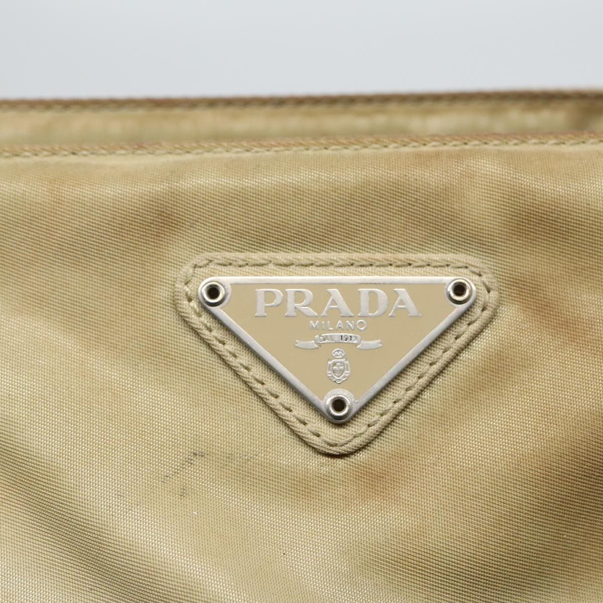 PRADA Tote Bag Nylon Beige Silver Auth bs18439 thumbnail 17