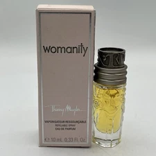 Womanity Thierry Mugler EDP 0.33 oz 10 Ml New Open Box Travel Size *See Details*
