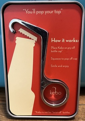 Kebo Chrome Silver One-Handed Bottle Opener Complete With Case SOLD OUT HTF