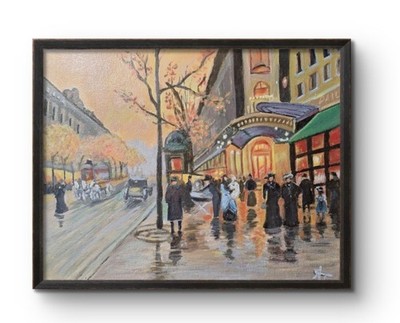 Edouard Cortez 1905 Paris 8x10 Acrylic Panel Painting