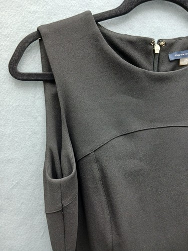 Tommy Hilfiger Women's A-line Knee Length Dress 6 Black Solid Work - Picture 4 of 15