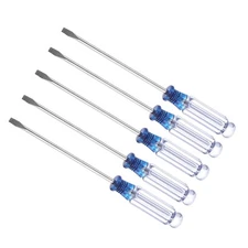 5pcs Small Slotted Screwdriver 3.0mm 127mm Flat Screwdriver Anti-slip Handle