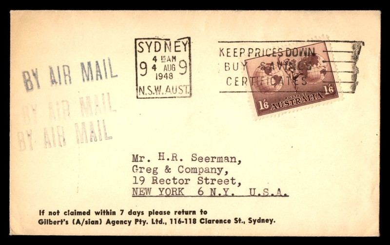 Mayfairstamps Australia 1948 Sydney to New York NY USA air mail Cover cca_44475