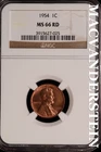 1954 Lincoln Wheat Cent-Ch Gem BU NGC MS 66 Red Lustrous No Reserve #SLK850