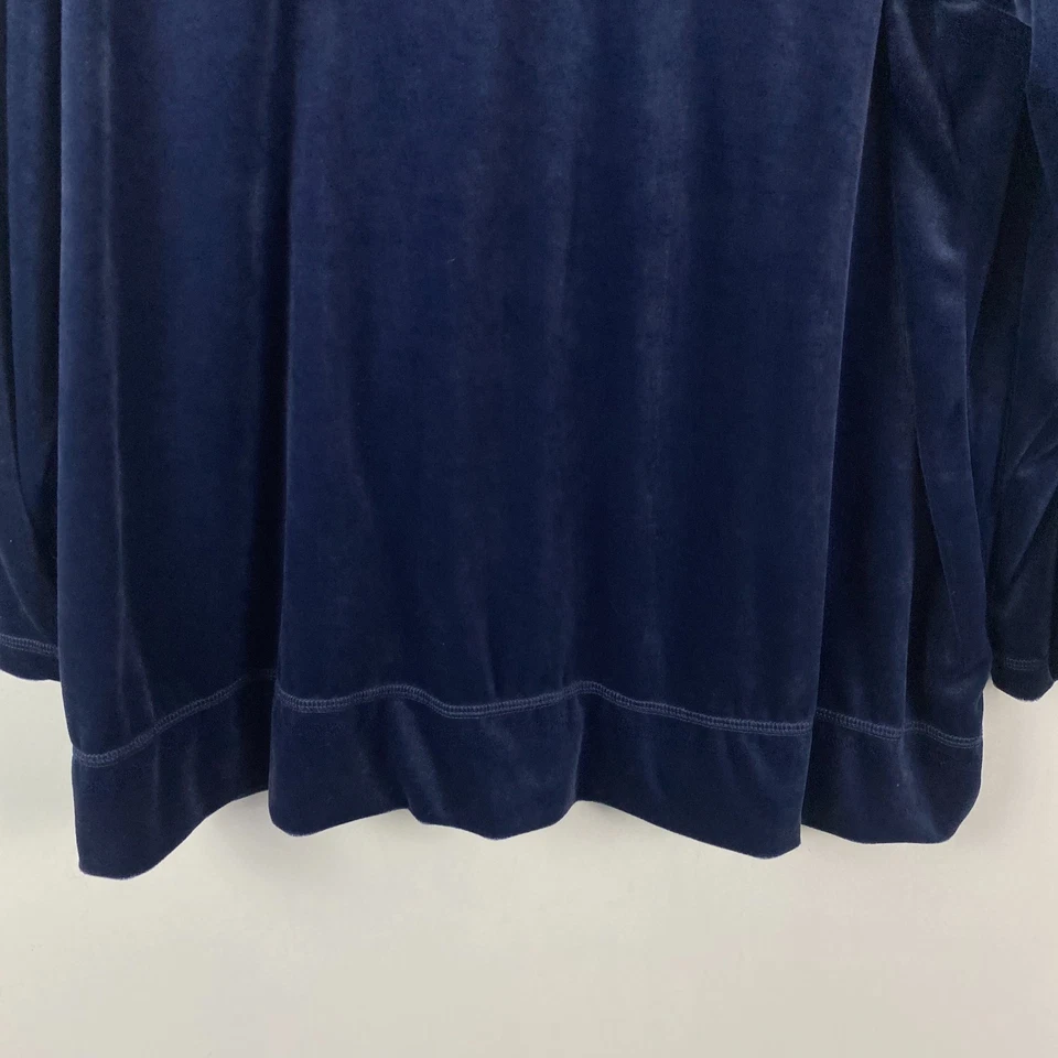 Sudadera pulóver de terciopelo suave Woman Within talla 1X azul manga larga Foto 3 de 4