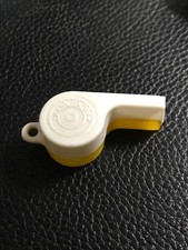 Vintage Bubble Gum Prize Whistle - Yellow and White Plastic