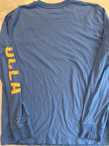 Official Champion UCLA Bruins NCAA Men’s 100% Cotton L/S Tee T-Shirt Blue Large - Picture 7 of 9