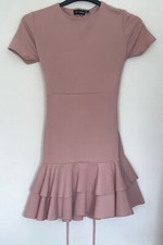 PLT Dusky Pink Lace Up Back Dress Size 12