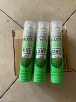 Lot of 3 Garnier Fructis Invisible Dry Shampoo Refresh Mint Mojito 4.4 oz