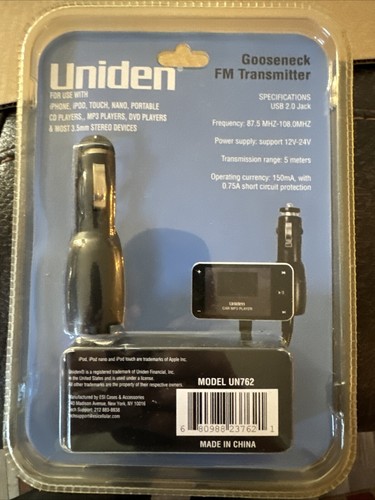 Uniden UN762 Durable Gooseneck Car MP3 Player FM Transmitter W/ 3.5mm Jack (136) - Picture 3 of 5