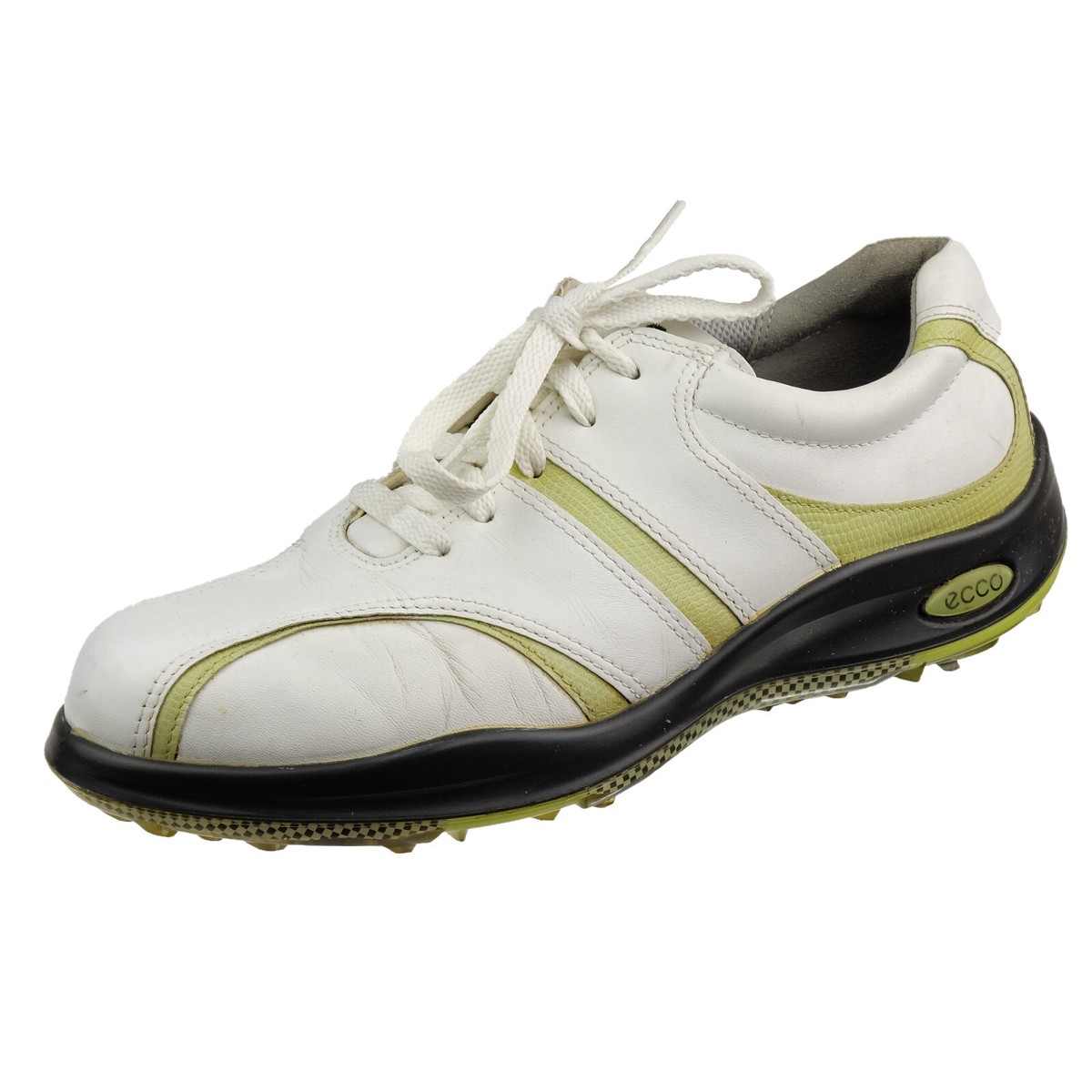 ECCO Natural Motion Golf Shoes Leather 40 EU US White w/ Lime