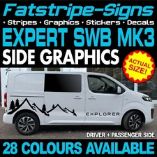 to fit PEUGEOT EXPERT MK3 SWB L1 MOUNTAINS GRAPHICS STICKERS DECALS CAMPER VAN