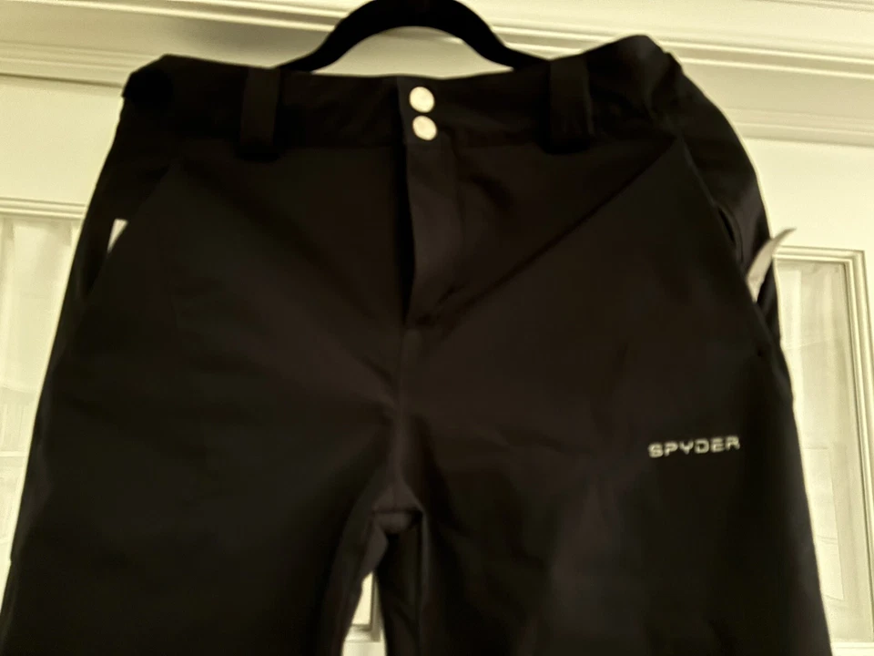 Calça Spyder Olympia preta esqui snowboard meninas tamanho 18 quarto juvenil para crescer - Imagem 3 de 4