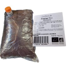 5 KG DE CONFITURE BIO FRAISE DANS SON EMBALLAGE CARTON D ORIGINE
