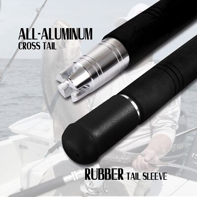 Fiblink Canna Da Pesca Offshore 1,5m (2 Pezzi) - Potente Roller Rod Per Tonno E Cernia, Vero Affare Per La Pesca D'Altura