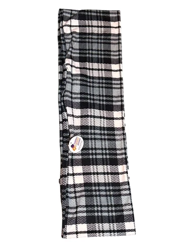 NWT Elzama Infiniti Plaid Black White Tavel Scarf with Pocket - product listing photo