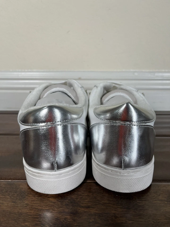 Steve Madden Mujer Rezume Plata Moda Zapatilla EE. UU. Talla 10M Foto 4 de 4