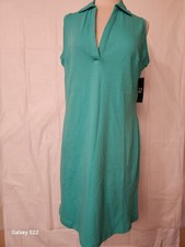 Ann Taylor And Company Womens Green/Aqua Polo Shirt Dress Size Medium
