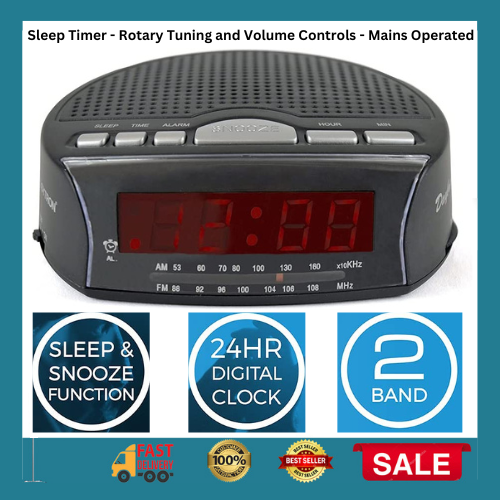LLOYTRON "Daybreak" Alarm Clock Radio Digital with Buzz or Radio Snooze