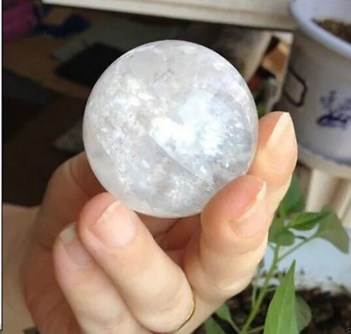 Hot NATURAL RAINBOW CLEAR QUARTZ CRYSTAL SPHERE BALL HEALING GEMSTONE 40-42mm@@ - Picture 2 of 4